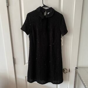 ELLE Women's sz M Holiday Hostess Dress Mineral Black Sequins Kohl's $60 NWT's